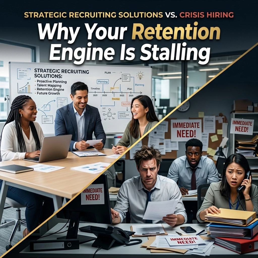 Strategic Recruiting Solutions vs. Crisis Hiring: Why Your Retention Engine Is Stalling